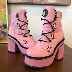 Killstar pink platform boots 6